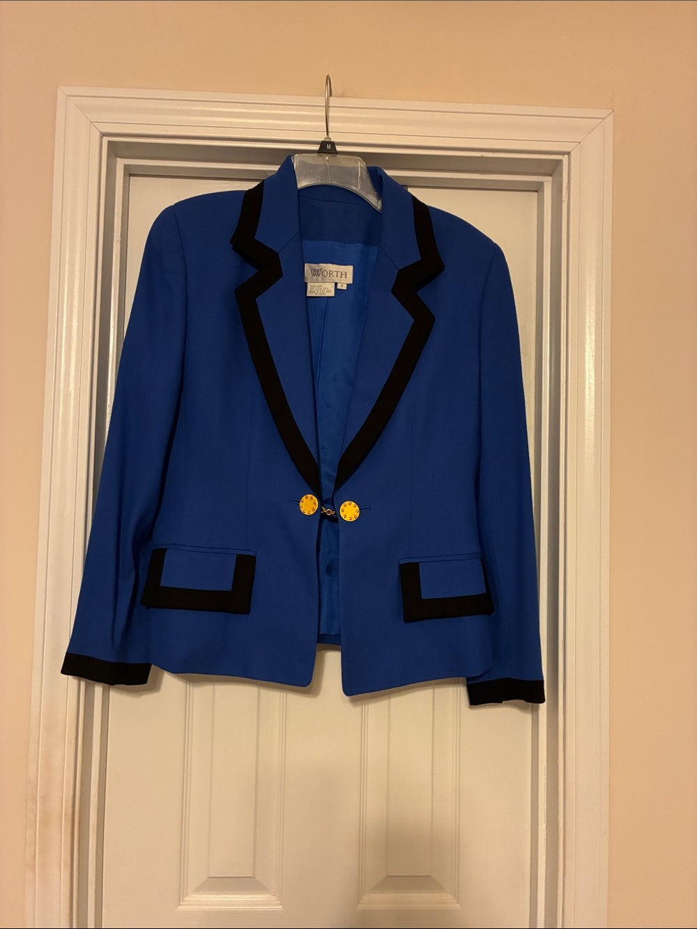 Worth Royal Blue Blazer with‎ Black Trim size 8